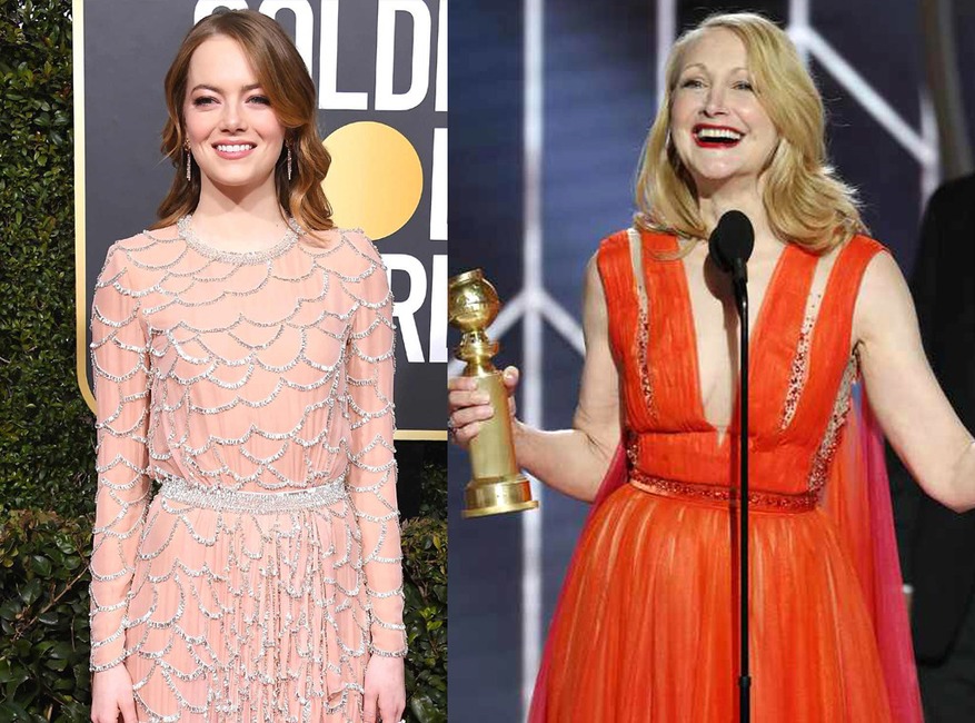 Emma Stone, 2019 Golden Globes, Golden Globe Awards, Red Carpet Fashions, Patricia Clarkson